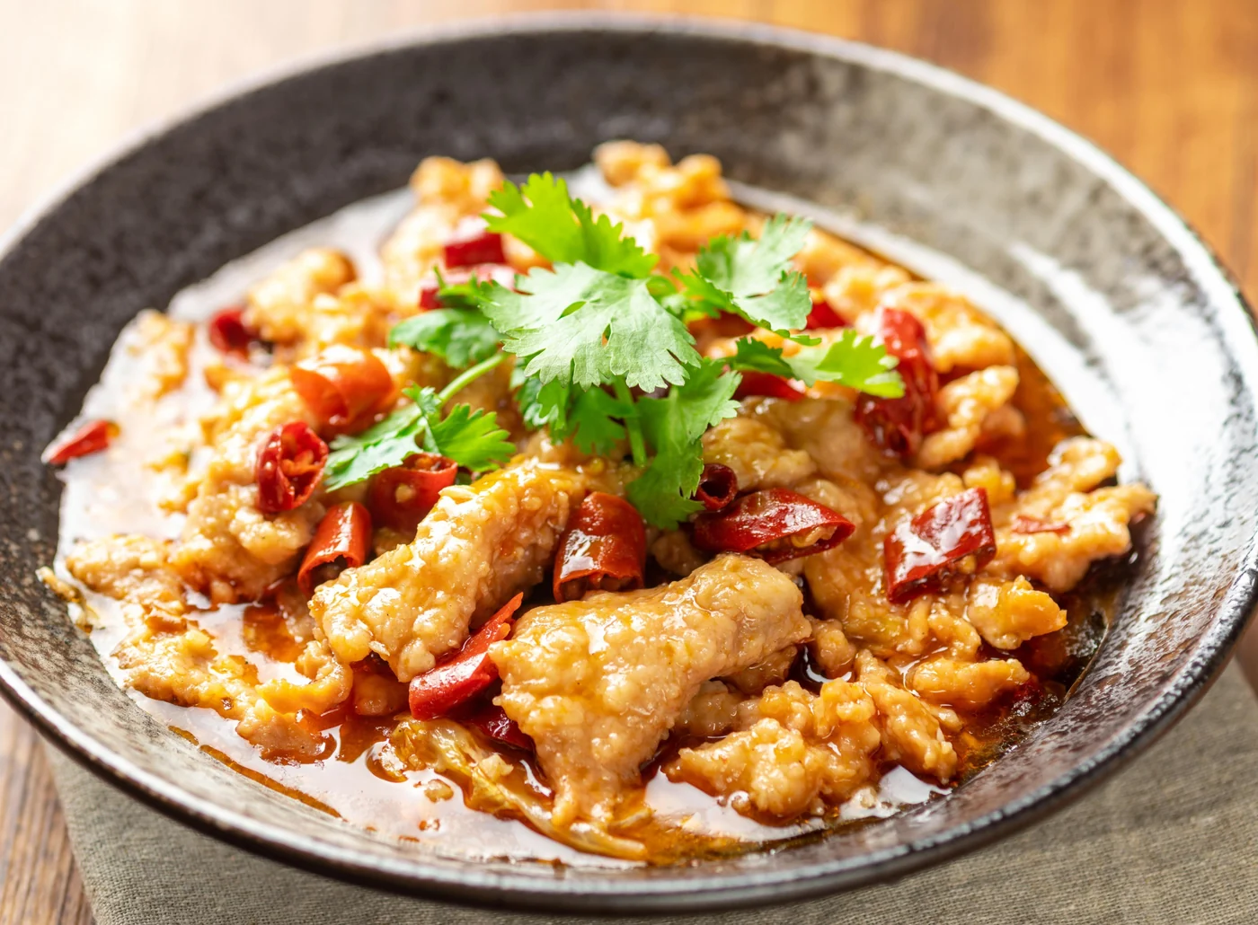 Poach spicy pork sauce product effect